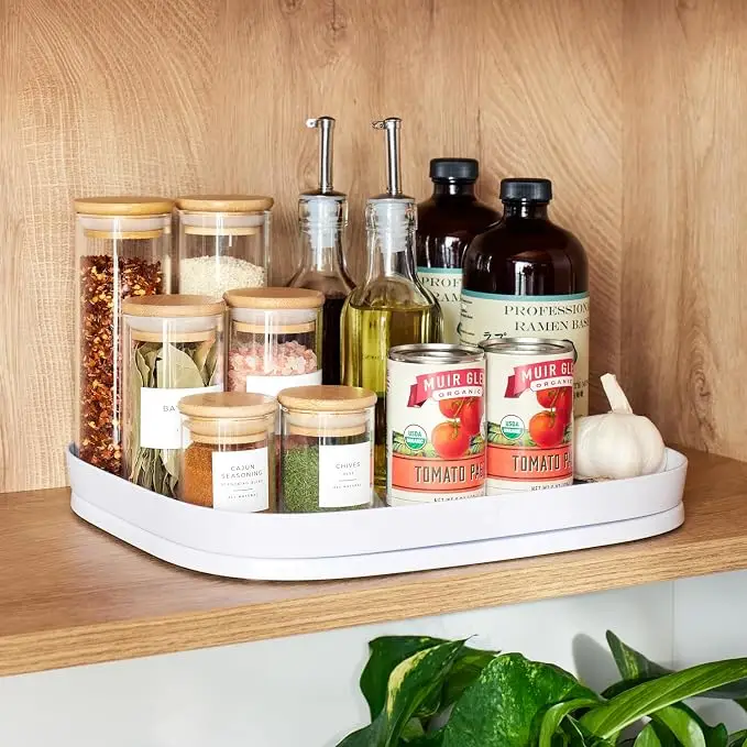 YouCopia MagicTrack rectangle turntable, lazy Susan cabinet organizer